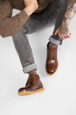 HAMPTON Rich-umber Brogue Chukka Boots. -Untamedstreet Shop UntamedStreetModelDay103895