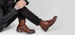 ASTON EDGE Cognac Laceless Ankle Boots. 24 ASTON EDGE Cognac Laceless Ankle Boots. -Untamedstreet Shop UntamedStreetModelDay104316