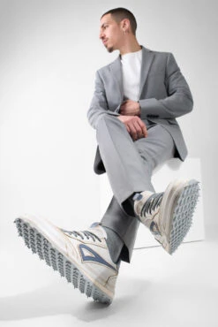 WYRE Off-white & Blue Nappa Sneakers. -Untamedstreet Shop WYRE off white blue sneaker LF SS25 00909