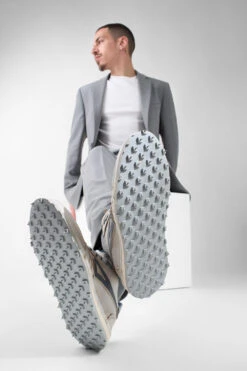 WYRE Off-white & Blue Nappa Sneakers. -Untamedstreet Shop WYRE off white blue sneaker LF SS25 00929