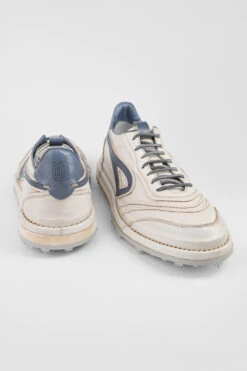 WYRE Off-white & Blue Nappa Sneakers. -Untamedstreet Shop WYREoff white bluesneakerBACK 08575