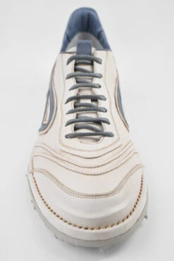 WYRE Off-white & Blue Nappa Sneakers. -Untamedstreet Shop WYREoff white bluesneakerMACROSNK 08902