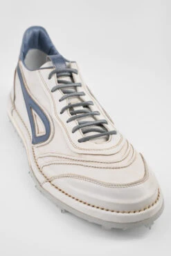 WYRE Off-white & Blue Nappa Sneakers. -Untamedstreet Shop WYREoff white bluesneakerMACROSNK 08903