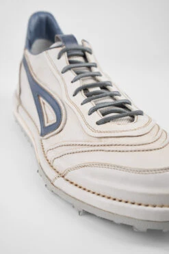 WYRE Off-white & Blue Nappa Sneakers. -Untamedstreet Shop WYREoff white bluesneakerMACROSNK 08905