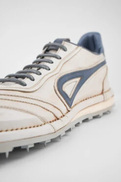 WYRE Off-white & Blue Nappa Sneakers. -Untamedstreet Shop WYREoff white bluesneakerMACROSNK 08909