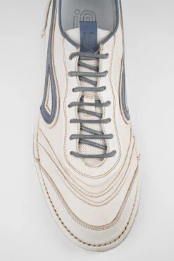 WYRE Off-white & Blue Nappa Sneakers. -Untamedstreet Shop WYREoff white bluesneakerMACROSNK 08921