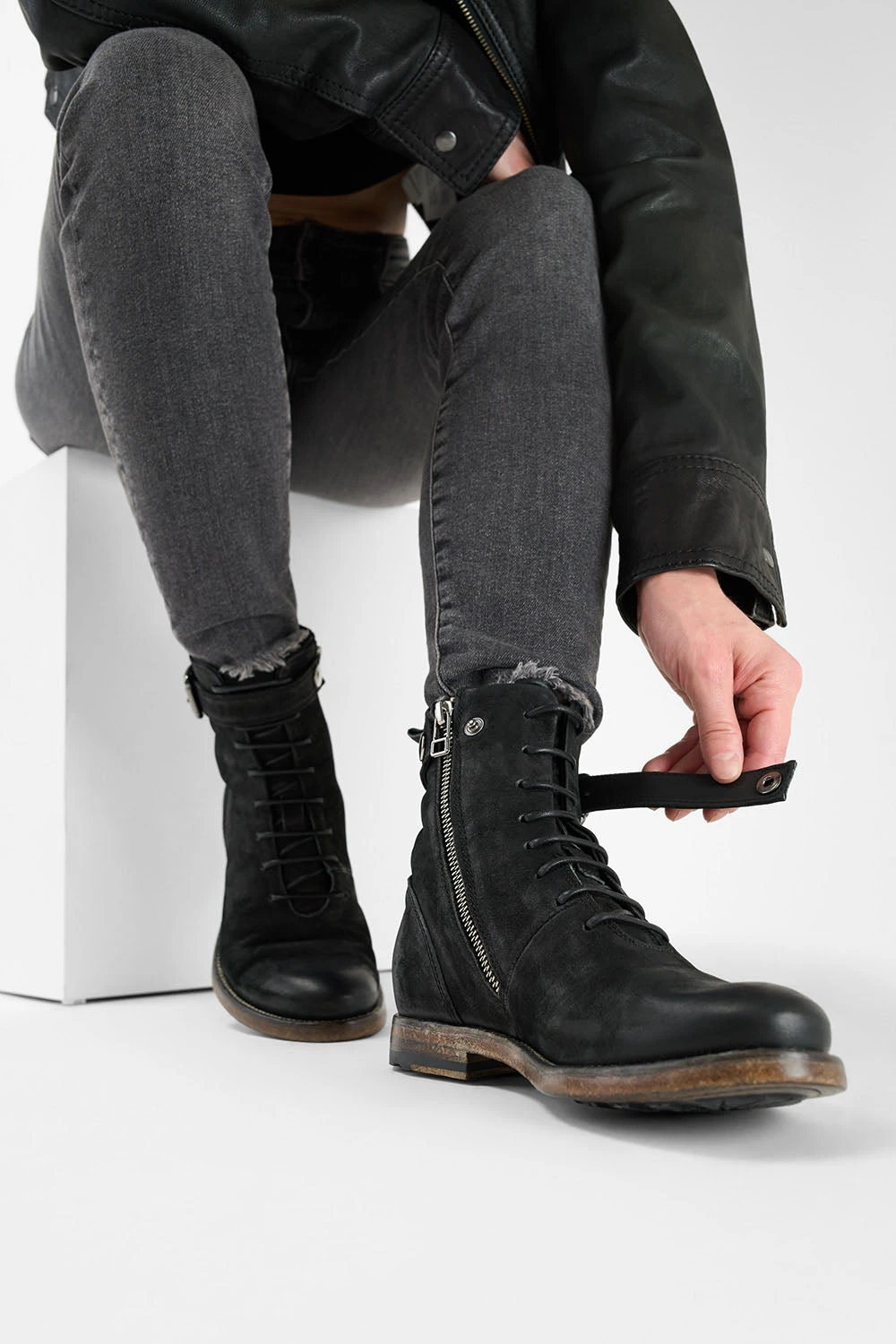 SLOANE Matte-black Lace Up Buckle Boots. 7 SLOANE Matte-black Lace Up Buckle Boots. - Image 7