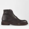 YALE Ebony-brown Welted Derby Lace Up Boots.