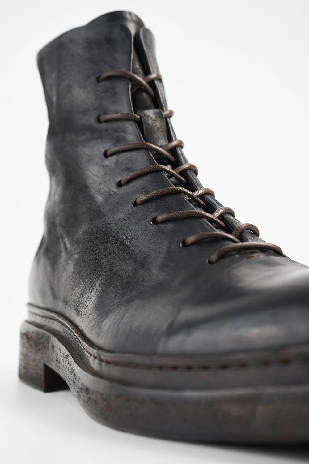 YALE Matte-black Welted Oxford Lace Up Boots. 4 YALE Matte-black Welted Oxford Lace Up Boots. - Image 4