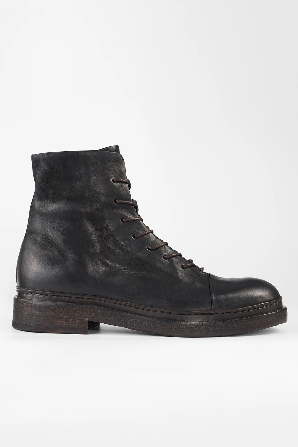 YALE Matte-black Welted Oxford Lace Up Boots. 1 YALE Matte-black Welted Oxford Lace Up Boots.