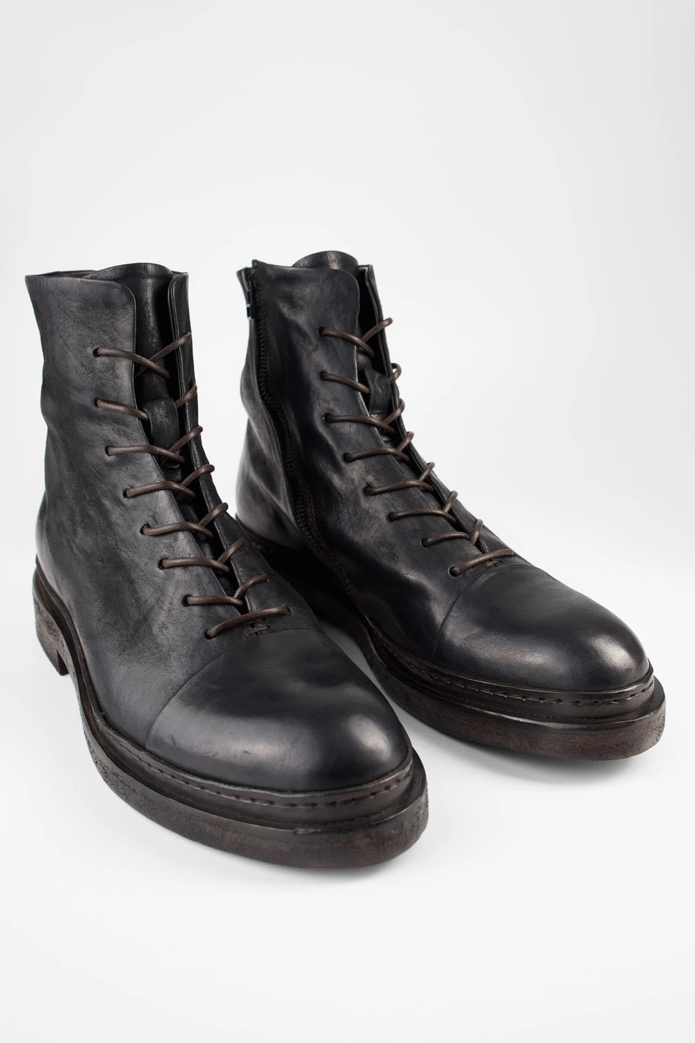 YALE Matte-black Welted Oxford Lace Up Boots. 6 YALE Matte-black Welted Oxford Lace Up Boots. - Image 6