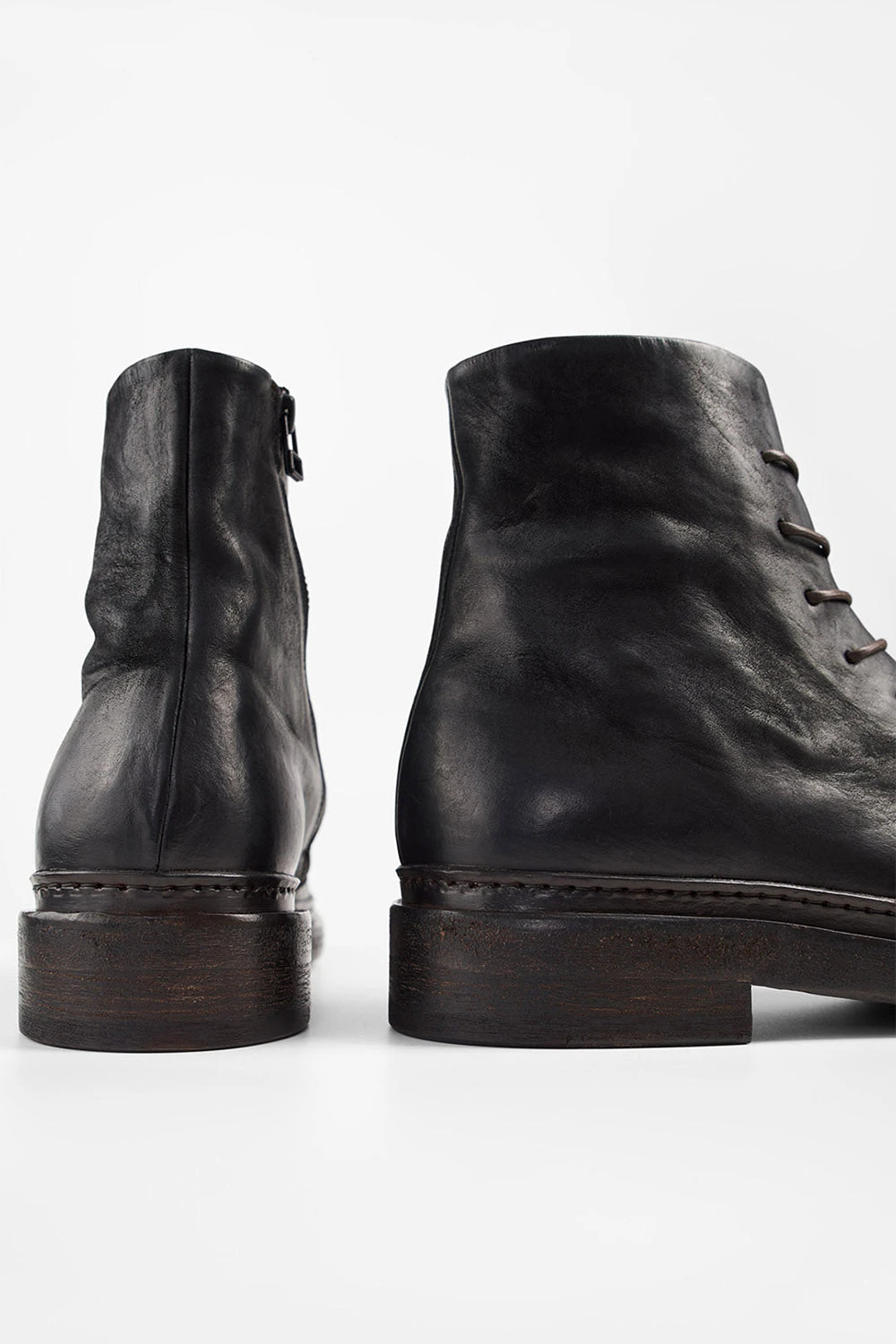 YALE Matte-black Welted Oxford Lace Up Boots. 10 YALE Matte-black Welted Oxford Lace Up Boots. - Image 10