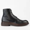 YALE Tuxedo-black Welted Derby Lace Up Boots.