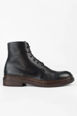 YALE Tuxedo-black Welted Derby Lace Up Boots.