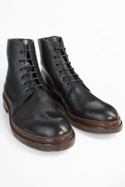 YALE Tuxedo-black Welted Derby Lace Up Boots. -Untamedstreet Shop YALE tuxedo black welted derby lace up boots W2405281