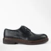 YALE Tuxedo-black Welted Derby Shoes.