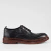 YORK Imperial-black Welted Apron Derby Shoes.
