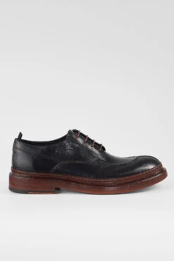 YORK Imperial-black Welted Apron Derby Shoes.