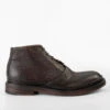 YORK Cigar-brown Grained Welted Chukka Boots.