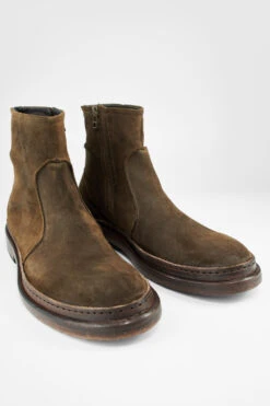 YORK Tundra-brown Suede Welted Laceless Boots. -Untamedstreet Shop YORK men boots laceless tan brown luxury suede leather distressed made in italySIDE00849 1