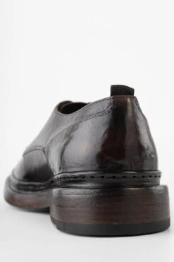 YORK Dark-cocoa Welted Apron Derby Shoes. -Untamedstreet Shop YORK men oxford shoes plum brown luxury calf leather distressed made in italyCapture0108 2
