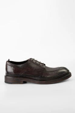 YORK Dark-cocoa Welted Apron Derby Shoes.