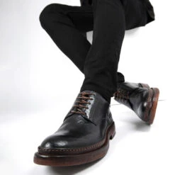 YORK Imperial-black Welted Derby Shoes. -Untamedstreet Shop YORK imperial black welted derby shoes 05