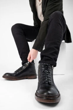 YORK Imperial-black Welted Chukka Boots. 23 YORK Imperial-black Welted Chukka Boots. -Untamedstreet Shop YORK men boots ankle lace up double zip black luxury calf leather distressed made in italy10897