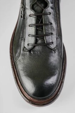 YORK Dark-green Welted Chukka Boots. -Untamedstreet Shop YORK men boots ankle lace up double zip brown green luxury calf leather distressed made in italy8912