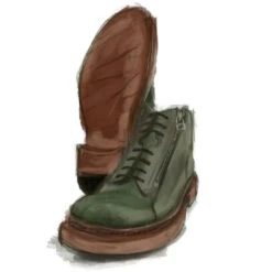 YORK Dark-green Welted Chukka Boots. -Untamedstreet Shop YORK men boots ankle lace up double zip brown green luxury calf leather distressed made in italySKETCH1080x1080FRAME