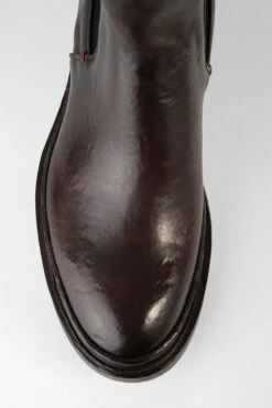 YORK Rich-cocoa Welted Chelsea Boots. -Untamedstreet Shop YORK men boots chelsea cocoa brown luxury calf leather distressed made in italyCapture0148 3