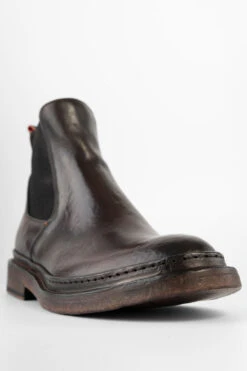 YORK Rich-cocoa Welted Chelsea Boots. -Untamedstreet Shop YORK men boots chelsea cocoa brown luxury calf leather distressed made in italyCapture0191 2