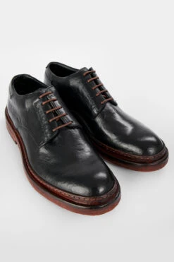 Untamedstreet Shop -Untamedstreet Shop YORK men shoes derby black luxury calf leather distressed made in italy02