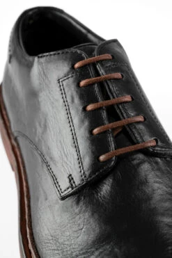 YORK Imperial-black Welted Derby Shoes. -Untamedstreet Shop YORK men shoes derby black luxury calf leather distressed made in italy04