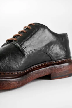 YORK Imperial-black Welted Derby Shoes. -Untamedstreet Shop YORK men shoes derby black luxury calf leather distressed made in italy06