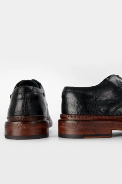 YORK Imperial-black Welted Derby Shoes. -Untamedstreet Shop YORK men shoes derby black luxury calf leather distressed made in italy09