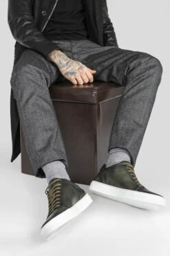 SOHO Forest-green Cap Toe Patina Sneakers. -Untamedstreet Shop men soho forest green sneaker 1 758fd942 f65f 4825 8966 2b16f32cd66f